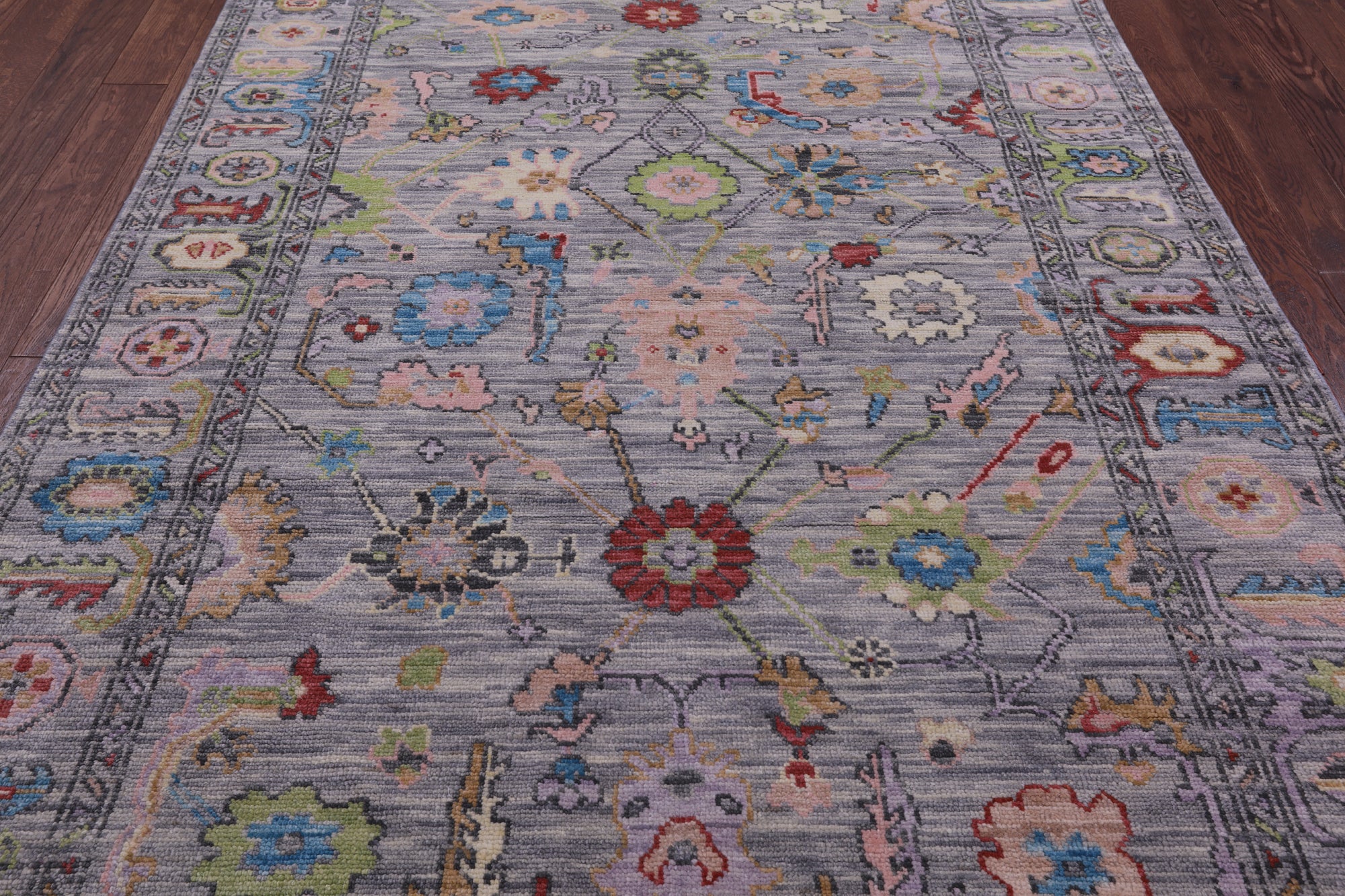 Grey Turkish Oushak Hand Knotted Wool Rug - 6' 3" X 9' 0" - Golden Nile