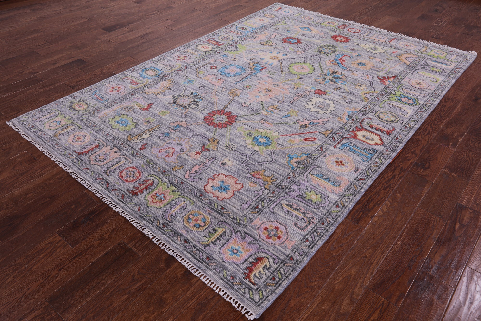 Grey Turkish Oushak Hand Knotted Wool Rug - 6' 3" X 9' 0" - Golden Nile