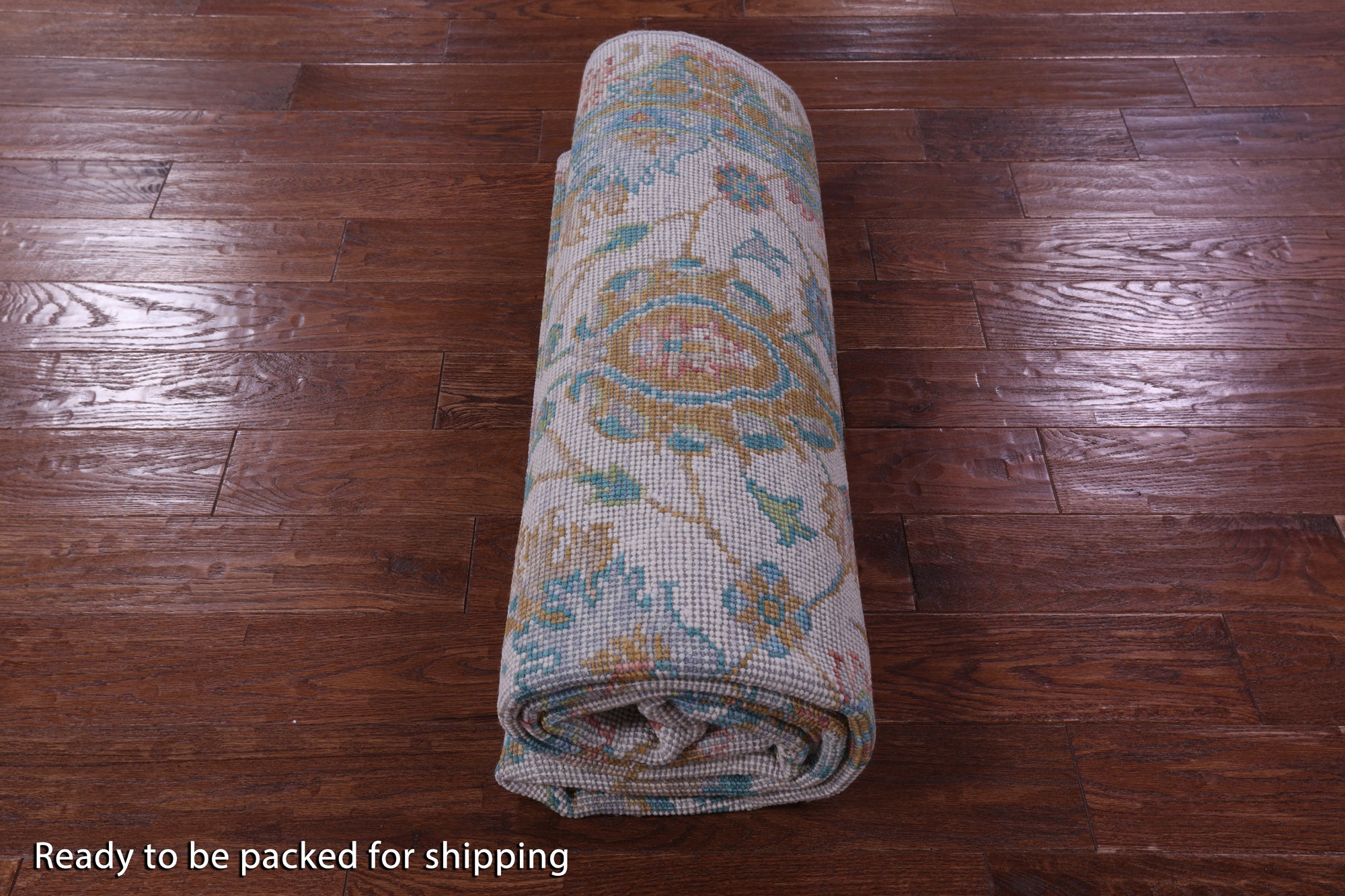 Ivory William Morris Hand Knotted Wool Rug - 6' 1" X 9' 3" - Golden Nile