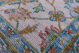 Ivory William Morris Hand Knotted Wool Rug - 6' 1" X 9' 3" - Golden Nile