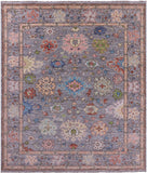 Grey Turkish Oushak Hand Knotted Wool Rug - 7' 11" X 9' 6" - Golden Nile