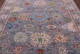 Grey Turkish Oushak Hand Knotted Wool Rug - 7' 11" X 9' 6" - Golden Nile