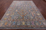 Grey Turkish Oushak Hand Knotted Wool Rug - 8' 10" X 12' 1" - Golden Nile