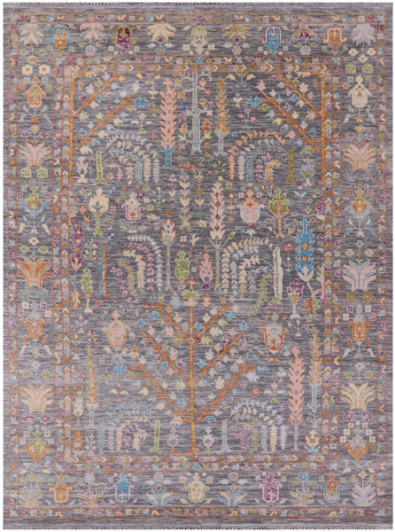Grey Turkish Oushak Hand Knotted Wool Rug - 8' 10" X 12' 1" - Golden Nile
