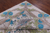 Ivory William Morris Hand Knotted Wool Rug - 10' 1" X 13' 10" - Golden Nile