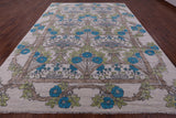 Ivory William Morris Hand Knotted Wool Rug - 10' 1" X 13' 10" - Golden Nile