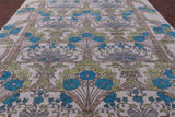 Ivory William Morris Hand Knotted Wool Rug - 10' 1" X 13' 10" - Golden Nile