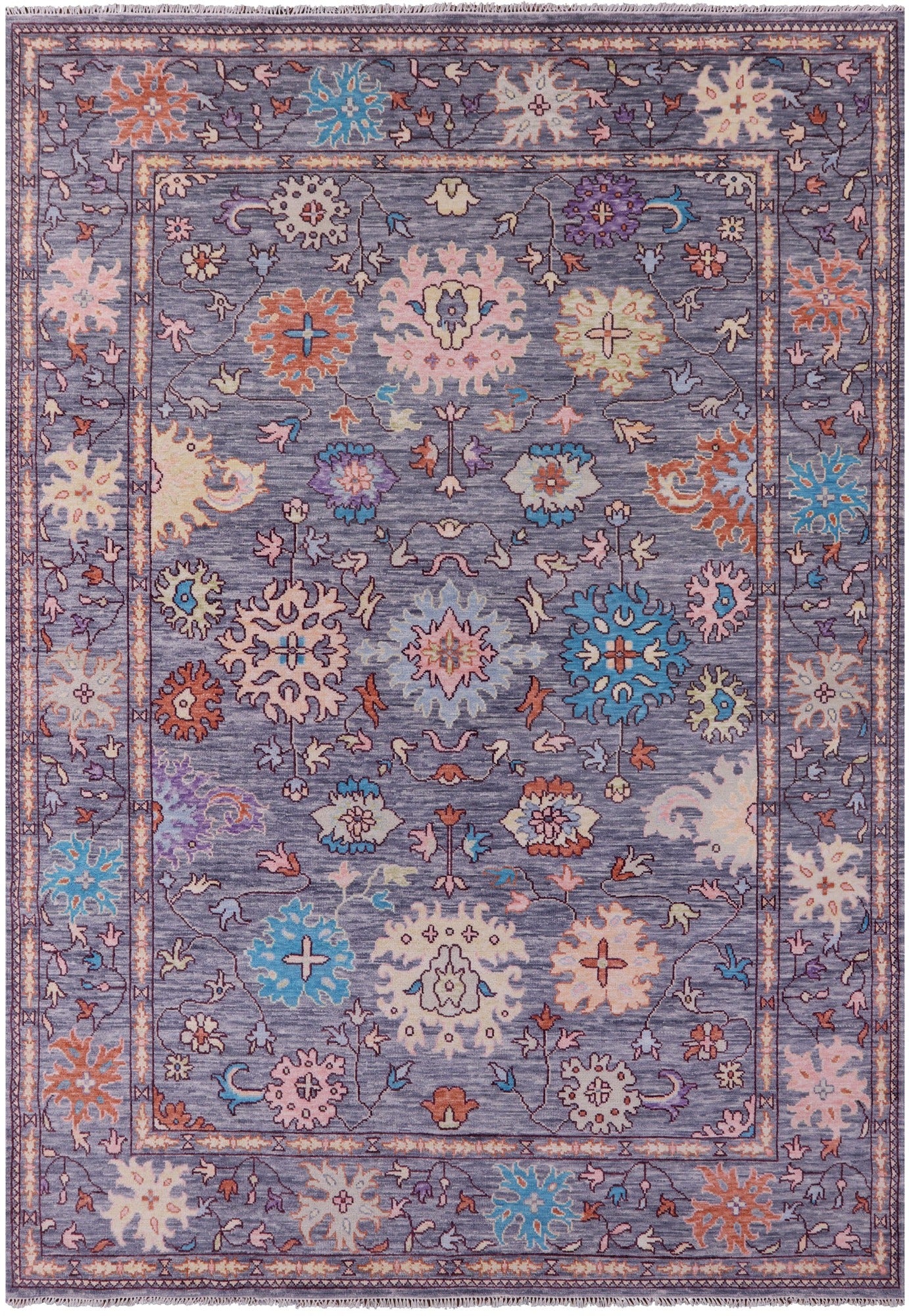 Grey Turkish Oushak Hand Knotted Wool Rug - 10' 0" X 14' 3" - Golden Nile