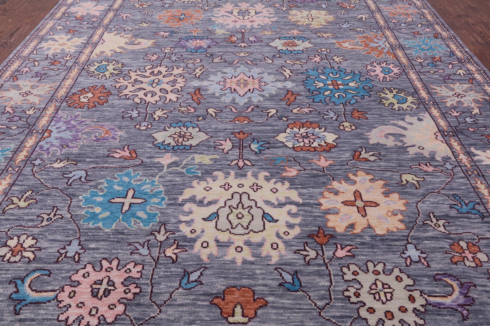 Grey Turkish Oushak Hand Knotted Wool Rug - 10' 0" X 14' 3" - Golden Nile