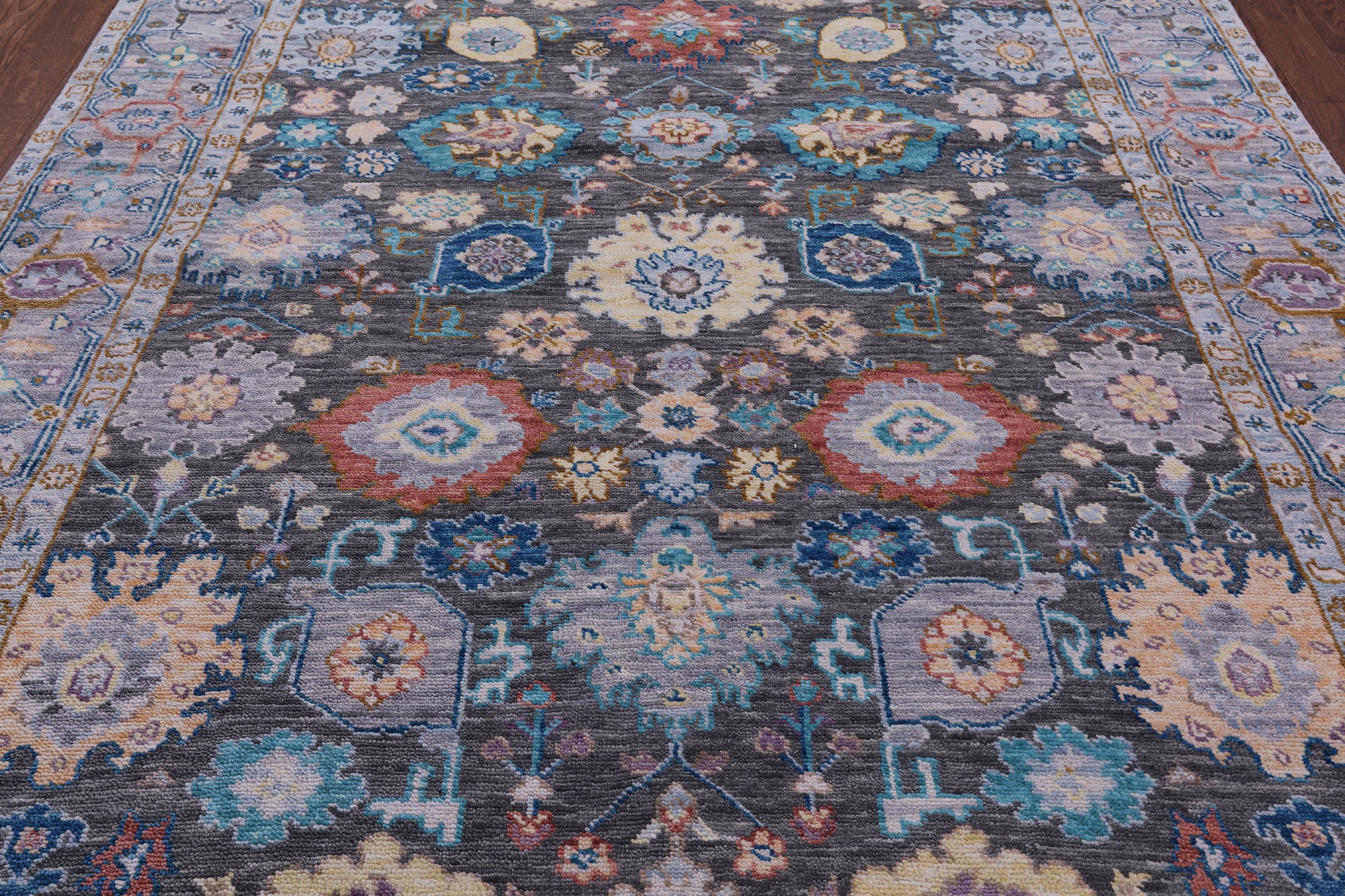 Grey Turkish Oushak Hand Knotted Wool Rug - 8' 3" X 10' 0" - Golden Nile