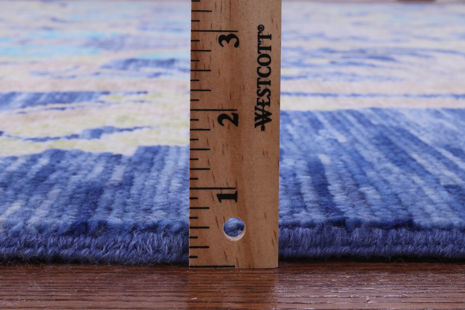 Blue William Morris Hand Knotted Wool Rug - 11' 11" X 15' 0" - Golden Nile