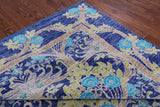 Blue William Morris Hand Knotted Wool Rug - 11' 11" X 15' 0" - Golden Nile