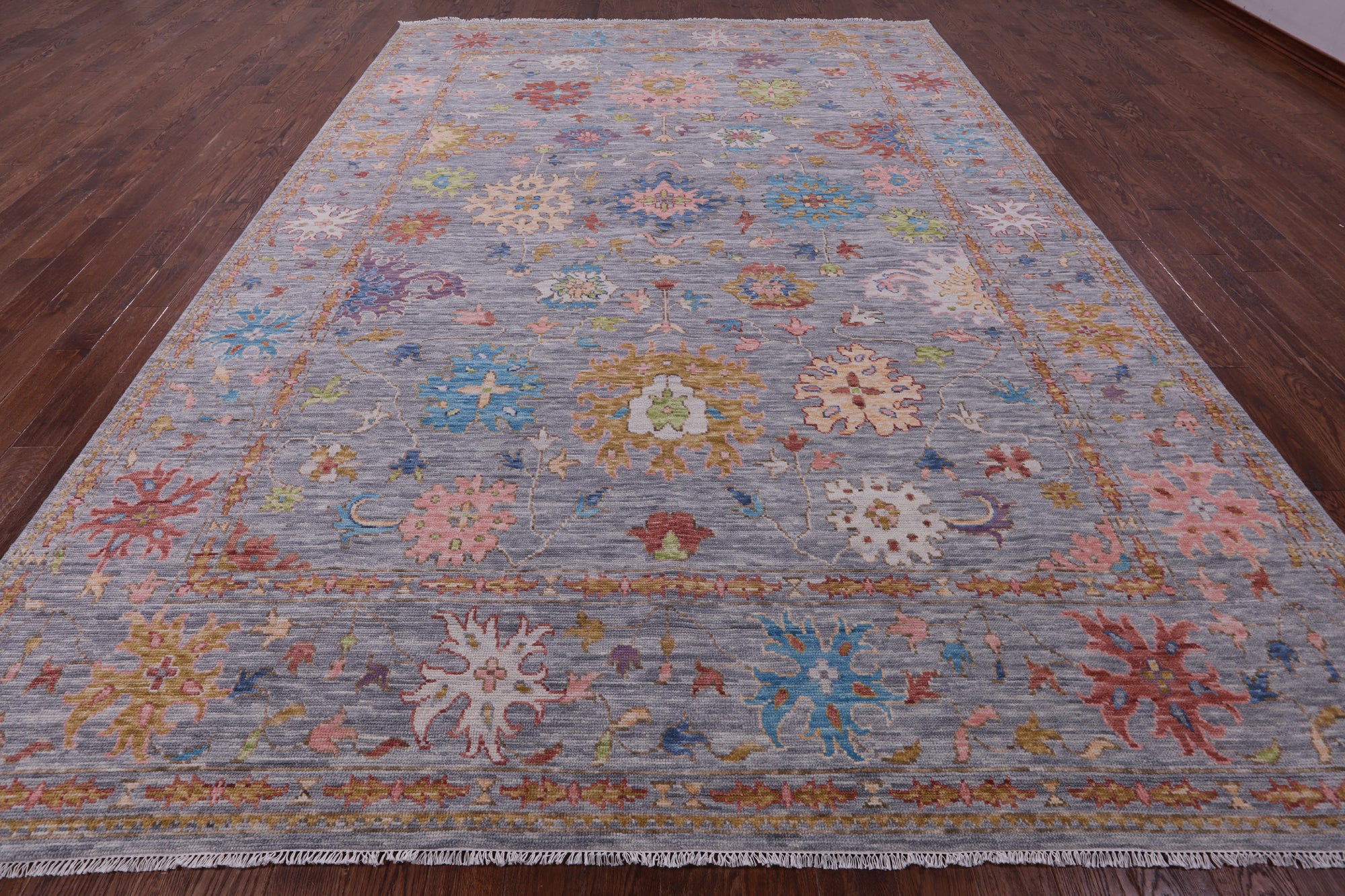 Grey Turkish Oushak Handmade Wool Rug - 9' 10" X 14' 2" - Golden Nile
