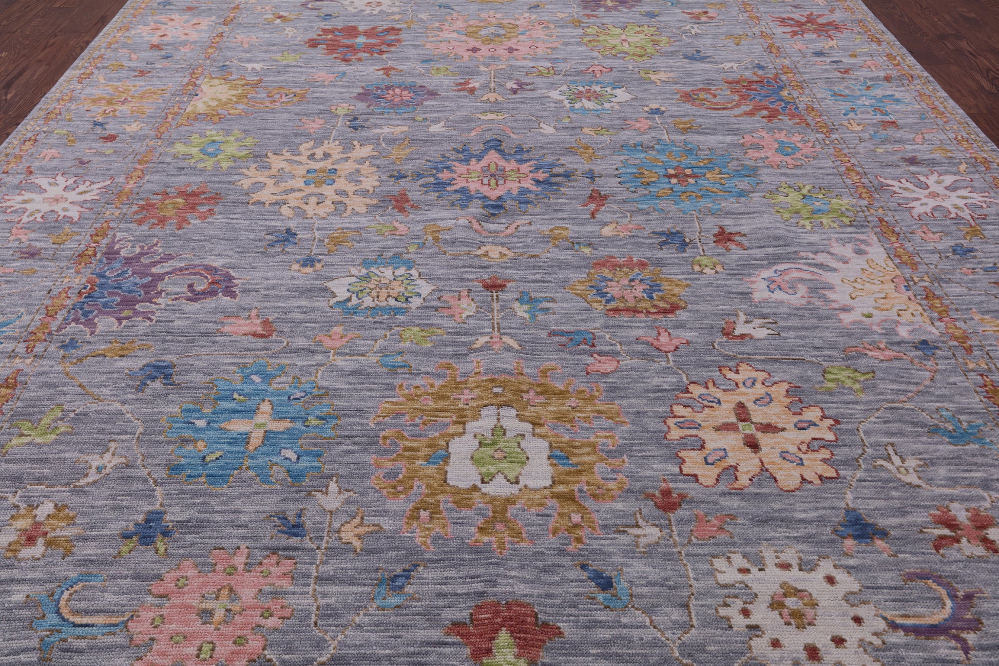 Grey Turkish Oushak Handmade Wool Rug - 9' 10" X 14' 2" - Golden Nile