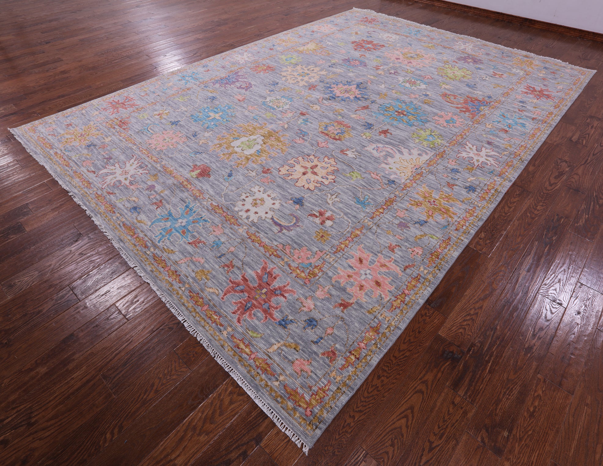 Grey Turkish Oushak Handmade Wool Rug - 9' 10" X 14' 2" - Golden Nile