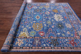 Blue Turkish Oushak Hand Knotted Wool Rug - 7' 11" X 9' 9" - Golden Nile