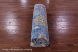 Blue Turkish Oushak Hand Knotted Wool Rug - 7' 11" X 9' 9" - Golden Nile