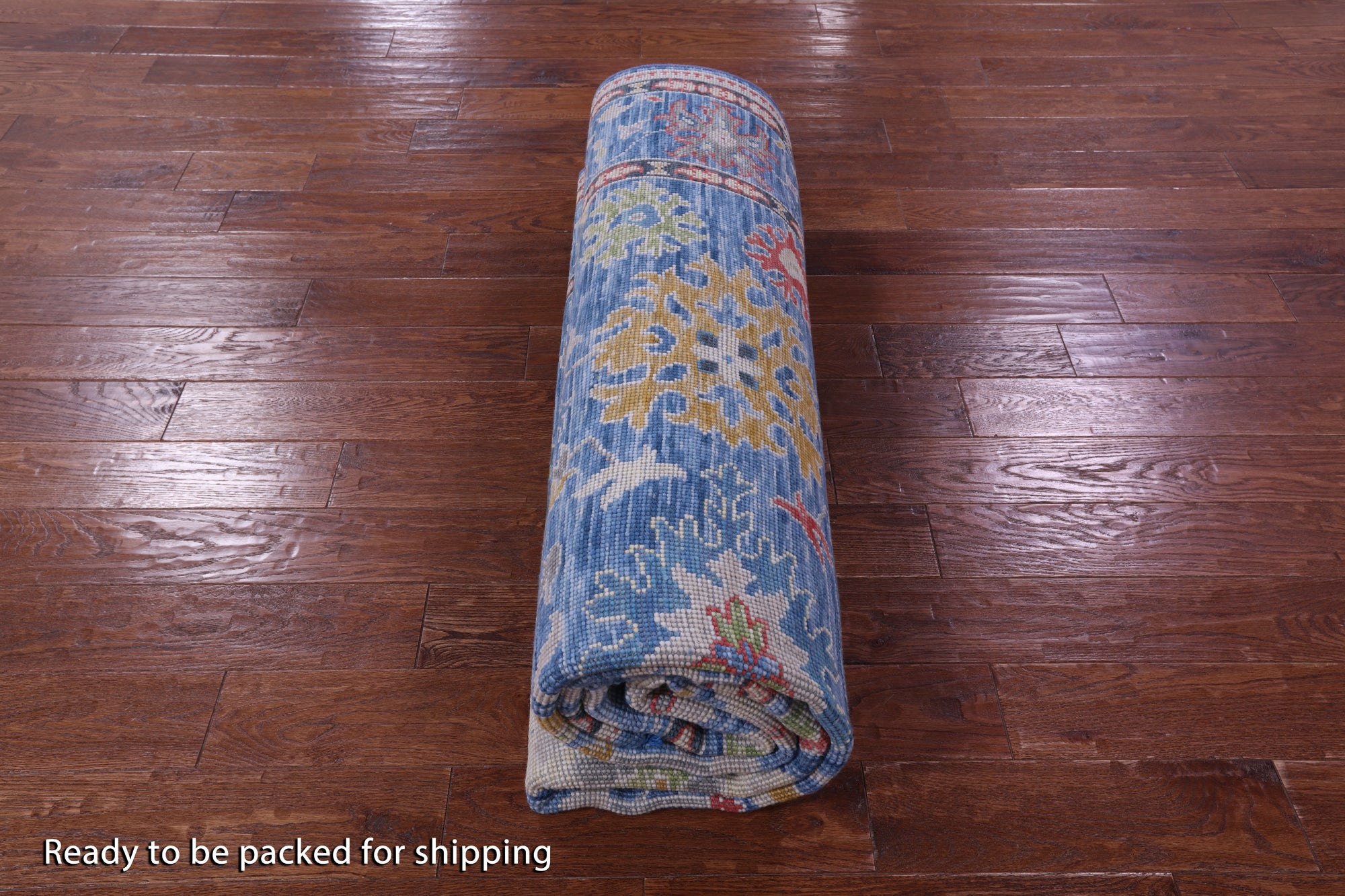 Blue Turkish Oushak Hand Knotted Wool Rug - 7' 11" X 9' 9" - Golden Nile