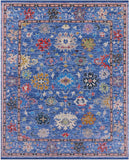 Blue Turkish Oushak Hand Knotted Wool Rug - 7' 11" X 9' 9" - Golden Nile