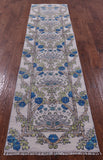 Ivory William Morris Hand Knotted Wool Runner Rug - 2' 6" X 9' 11" - Golden Nile