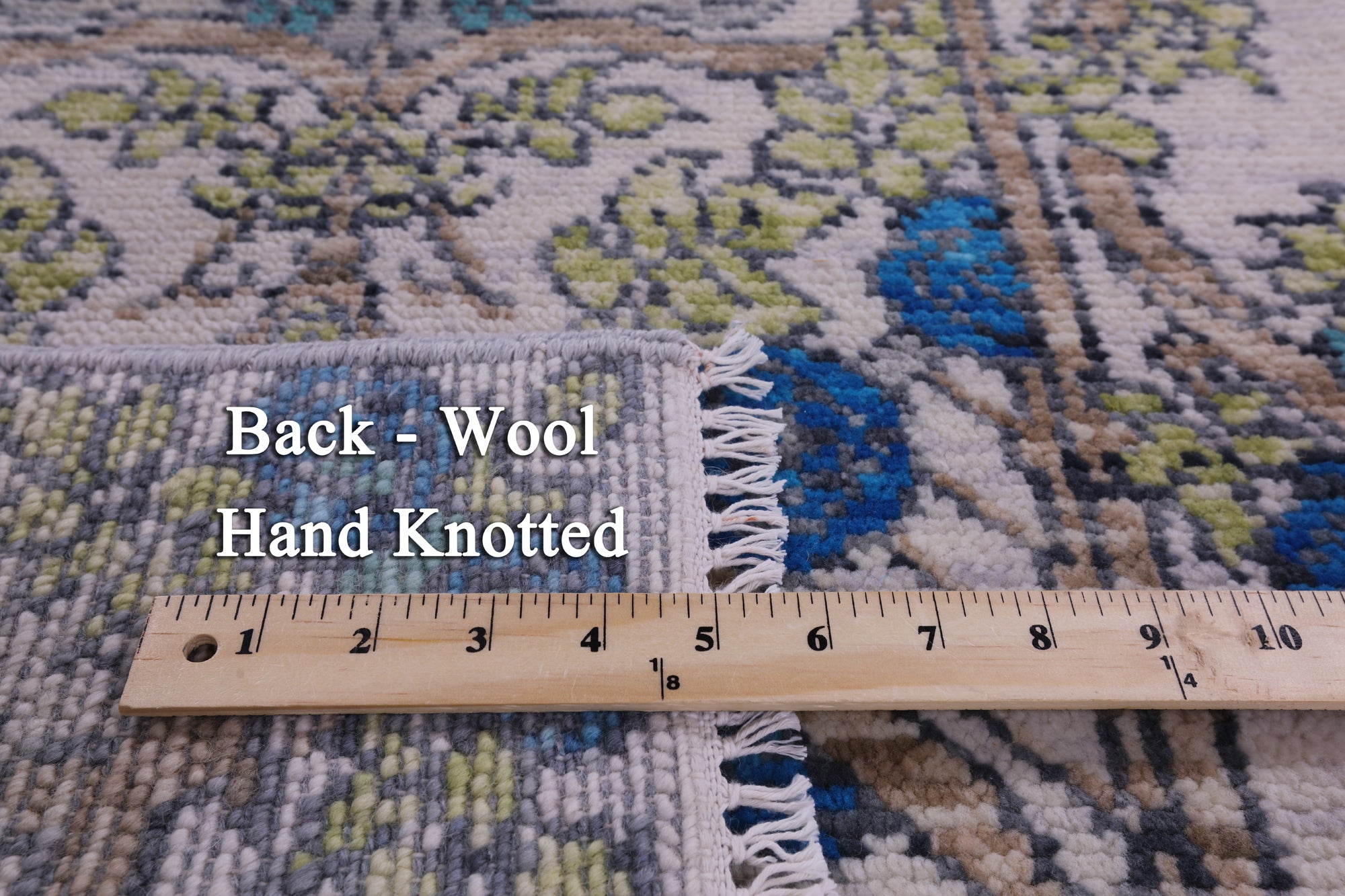 Ivory William Morris Hand Knotted Wool Runner Rug - 2' 6" X 9' 11" - Golden Nile