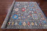 Grey Turkish Oushak Hand Knotted Wool Rug - 8' 11" X 11' 11" - Golden Nile