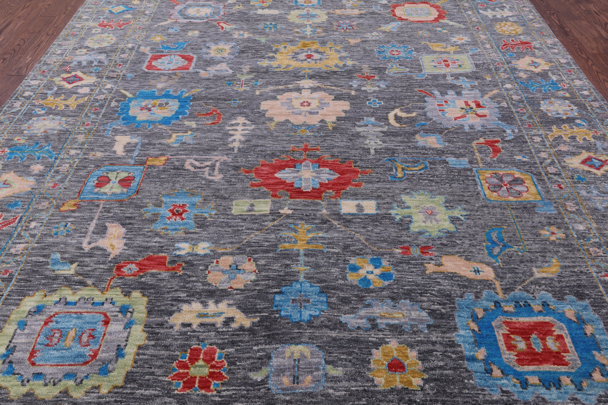 Grey Turkish Oushak Hand Knotted Wool Rug - 8' 11" X 11' 11" - Golden Nile