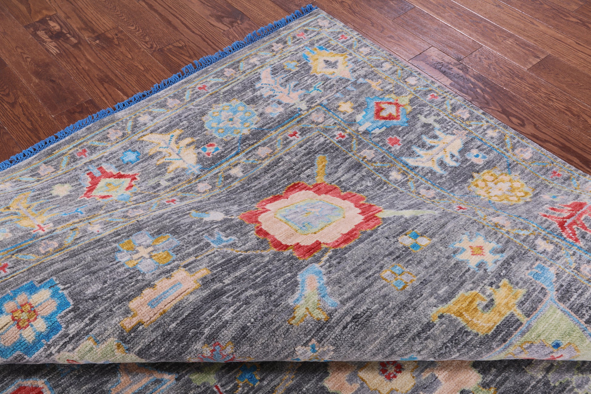 Grey Turkish Oushak Hand Knotted Wool Rug - 8' 11" X 11' 11" - Golden Nile