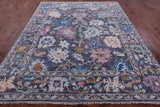 Grey Turkish Oushak Hand Knotted Wool Rug - 8' 1" X 9' 11" - Golden Nile