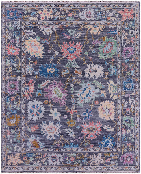 Grey Turkish Oushak Hand Knotted Wool Rug - 8' 1" X 9' 11" - Golden Nile