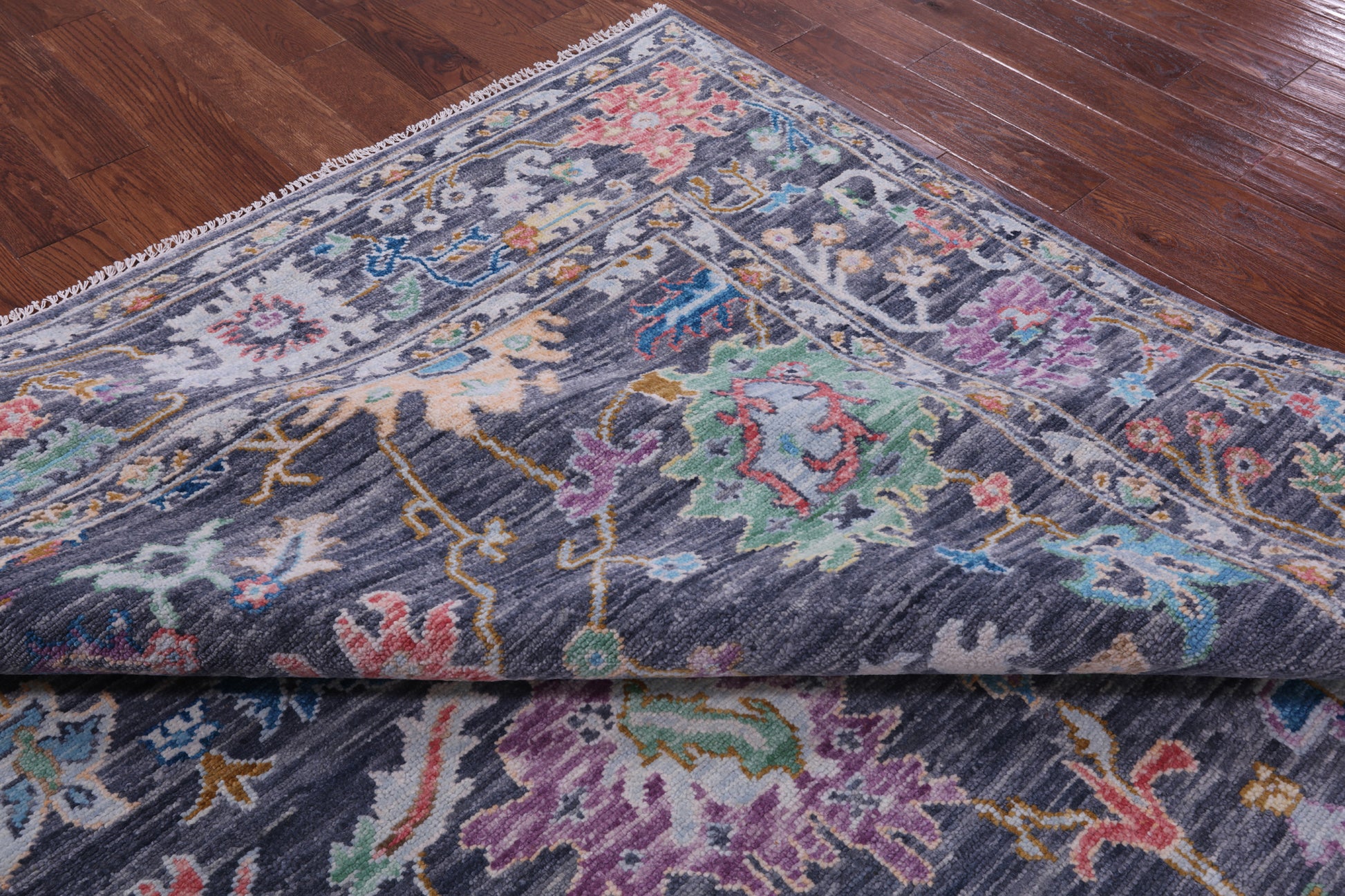 Grey Turkish Oushak Hand Knotted Wool Rug - 8' 1" X 9' 11" - Golden Nile