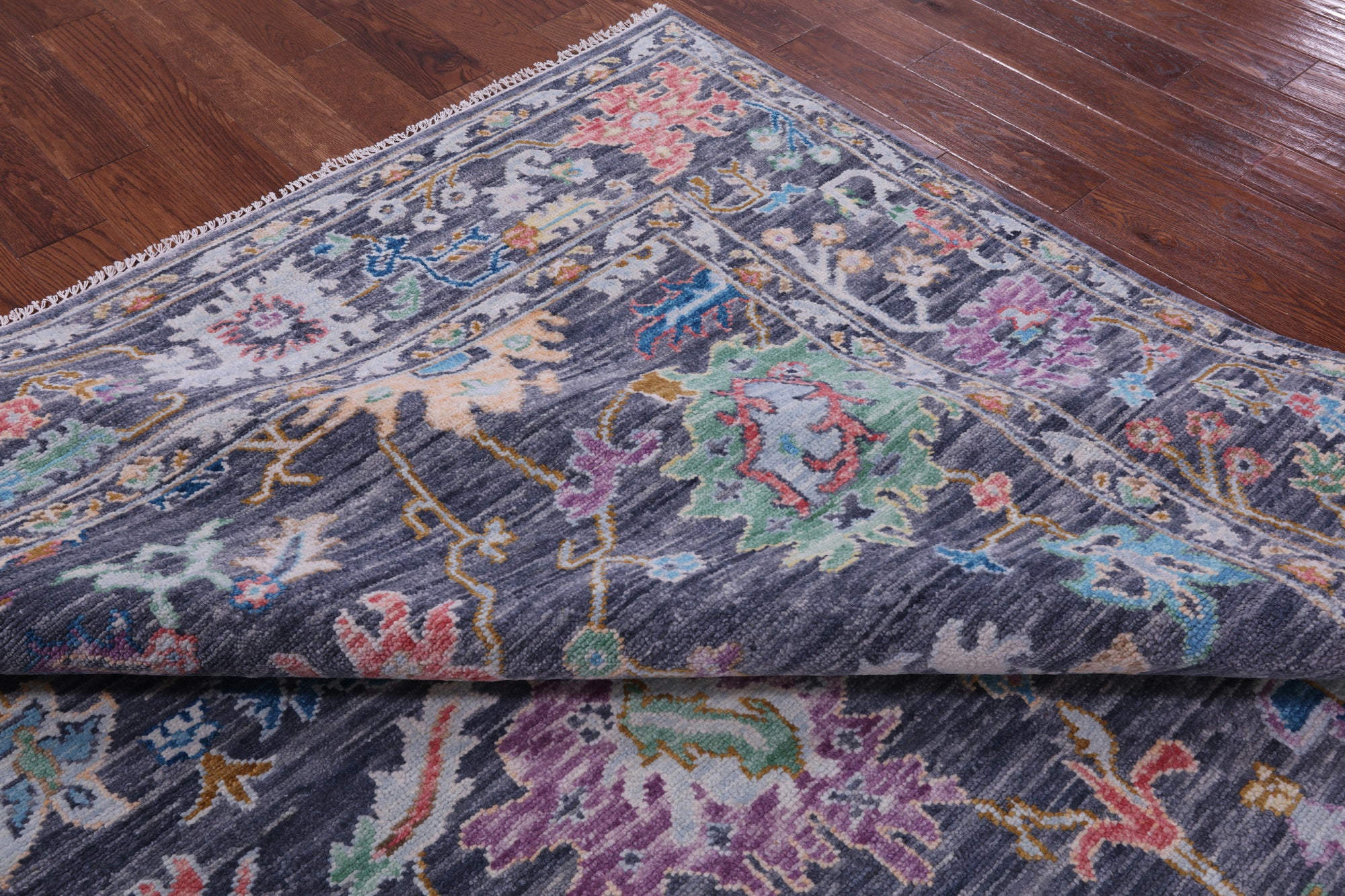 Grey Turkish Oushak Hand Knotted Wool Rug - 8' 1" X 9' 11" - Golden Nile