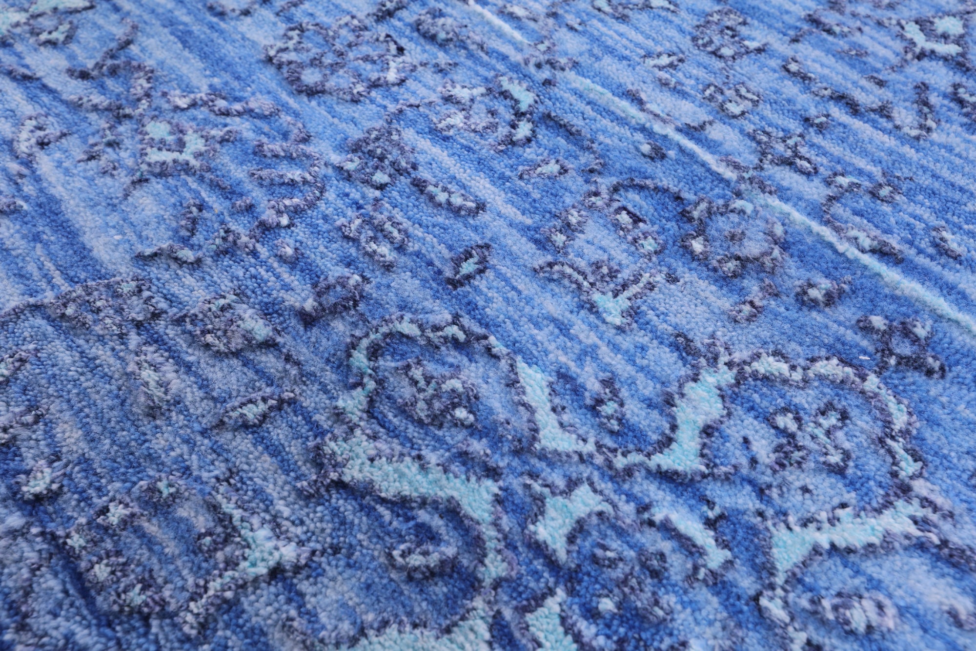 Blue Persian Hand Knotted Wool & Silk Rug - 9' 1" X 11' 10" - Golden Nile
