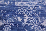 Blue Round Persian Handmade Wool & Silk Rug - 8' 0" X 8' 0" - Golden Nile