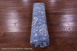 Blue Round Persian Handmade Wool & Silk Rug - 8' 0" X 8' 0" - Golden Nile