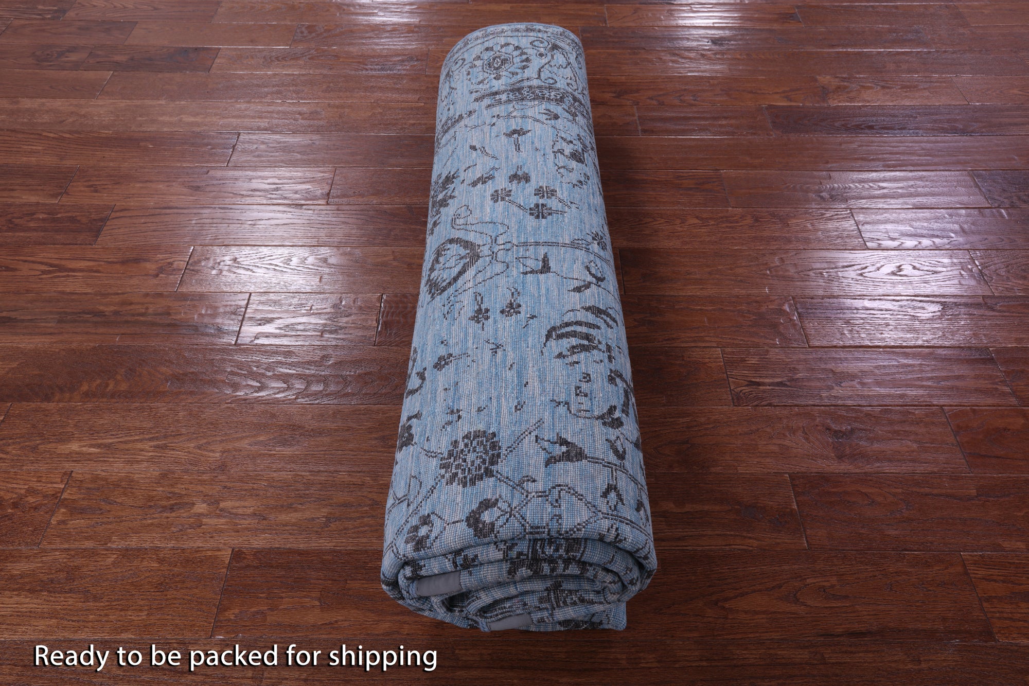 Blue Persian Handmade Wool & Silk Rug - 8' 0" X 10' 2" - Golden Nile