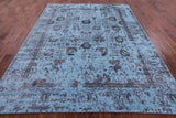 Blue Persian Handmade Wool & Silk Rug - 8' 0" X 10' 2" - Golden Nile