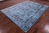 Blue Persian Handmade Wool & Silk Rug - 8' 0" X 10' 2" - Golden Nile