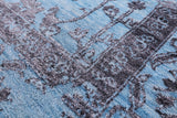 Blue Persian Handmade Wool & Silk Rug - 8' 0" X 10' 2" - Golden Nile