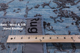 Blue Persian Handmade Wool & Silk Rug - 8' 0" X 10' 2" - Golden Nile