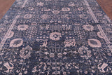 Grey Persian Hand Knotted Wool & Silk Rug - 8' 11" X 12' 0" - Golden Nile