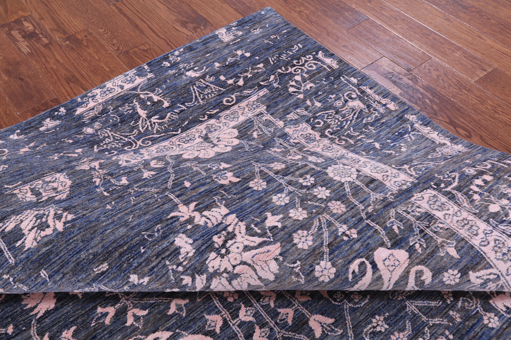 Grey Persian Hand Knotted Wool & Silk Rug - 8' 11" X 12' 0" - Golden Nile