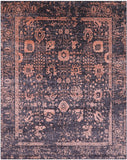 Grey Persian Hand Knotted Wool & Silk Rug - 8' 0" X 10' 2" - Golden Nile