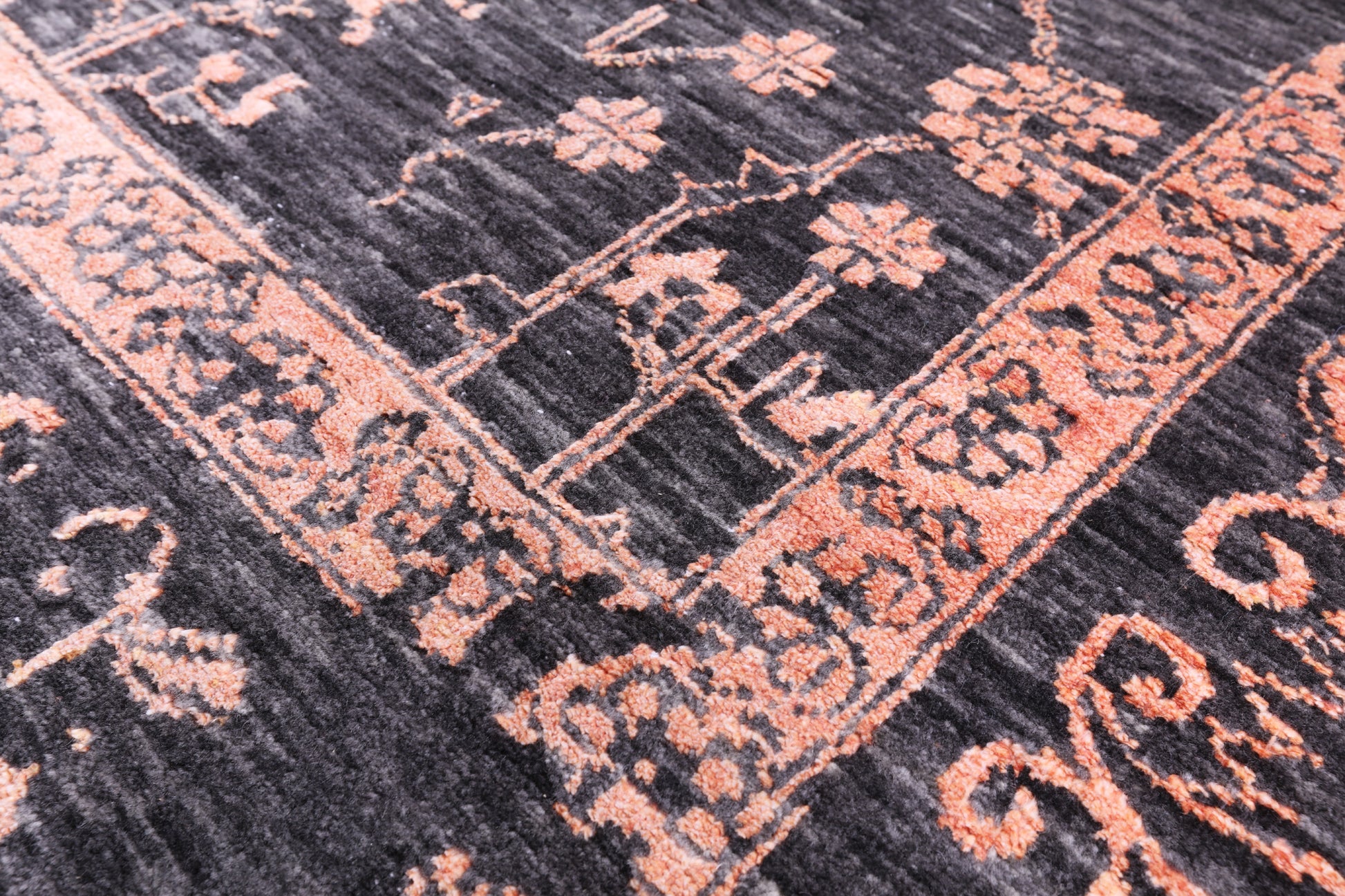 Grey Persian Hand Knotted Wool & Silk Rug - 8' 0" X 10' 2" - Golden Nile