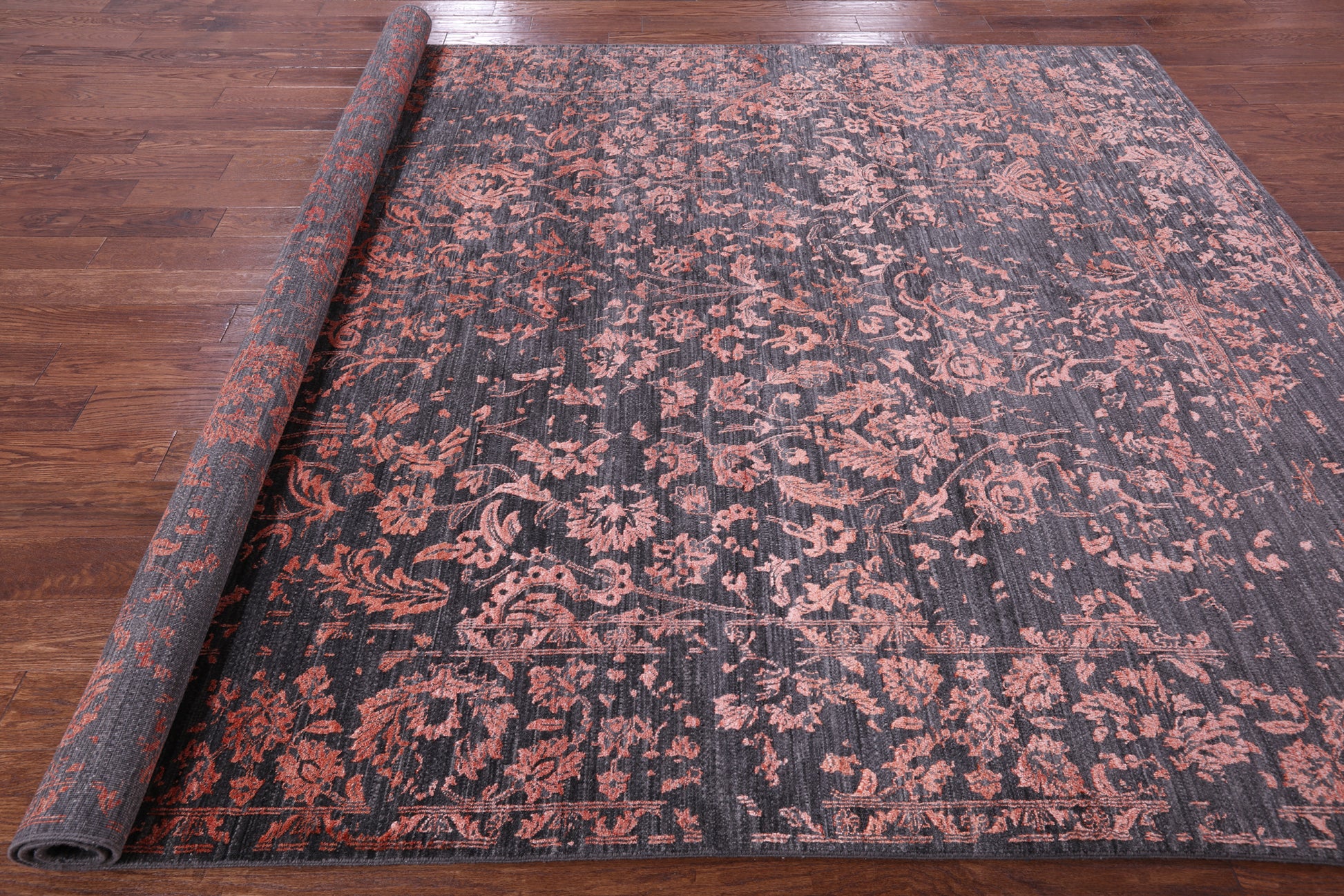 Grey Persian Hand Knotted Wool & Silk Rug - 8' 2" X 10' 2" - Golden Nile