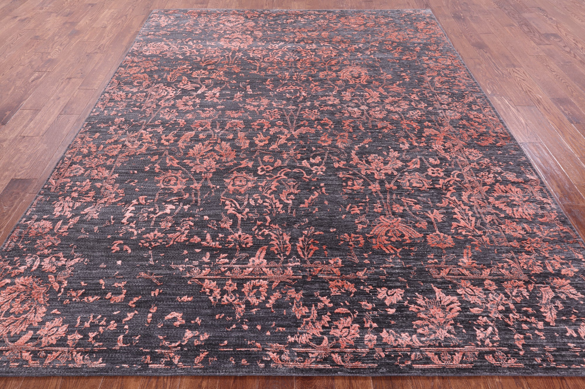 Grey Persian Hand Knotted Wool & Silk Rug - 8' 2" X 10' 2" - Golden Nile