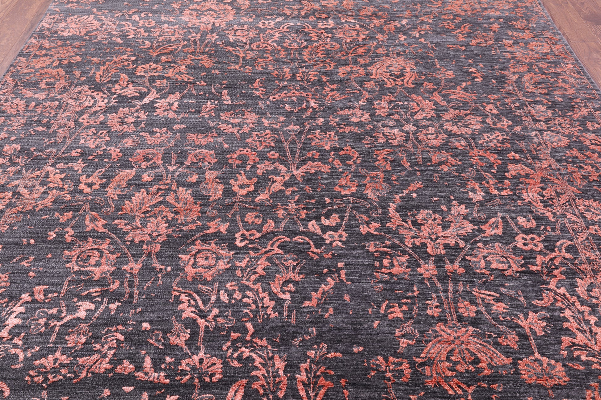 Grey Persian Hand Knotted Wool & Silk Rug - 8' 2" X 10' 2" - Golden Nile