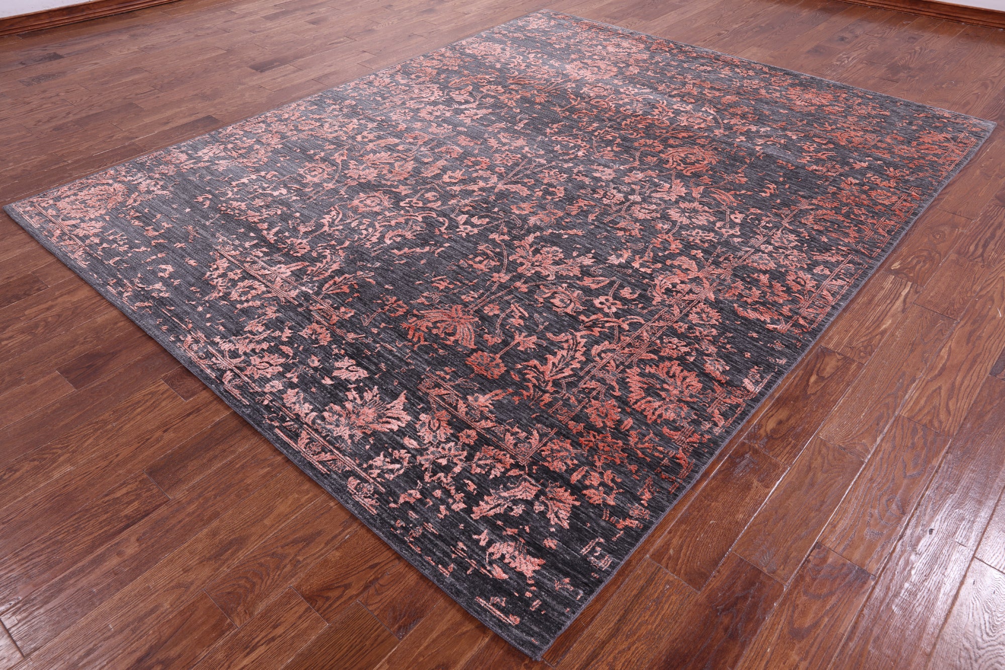 Grey Persian Hand Knotted Wool & Silk Rug - 8' 2" X 10' 2" - Golden Nile