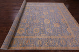 Grey Persian Hand Knotted Wool & Silk Rug - 9' 0" X 12' 3" - Golden Nile