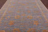 Grey Persian Hand Knotted Wool & Silk Rug - 9' 0" X 12' 3" - Golden Nile